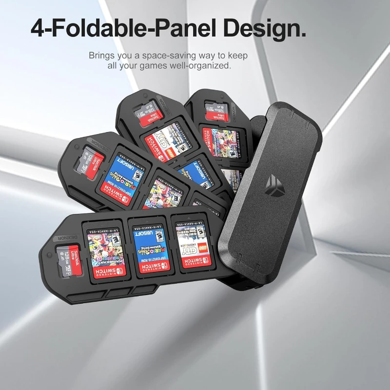 

Hard Anti-Scratch Semi-Transparent Case for Switch 2 OLED Lite Holds Game Cartridges/Memory Cards Portable with Hook Lightweight