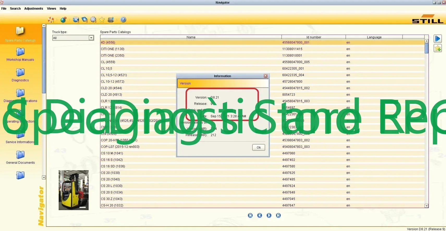 

SpecDiag New STILL STEDS 8.21SP1 R9 [09.2021] PARTS & REPAIR +Expire Patch+Keygen