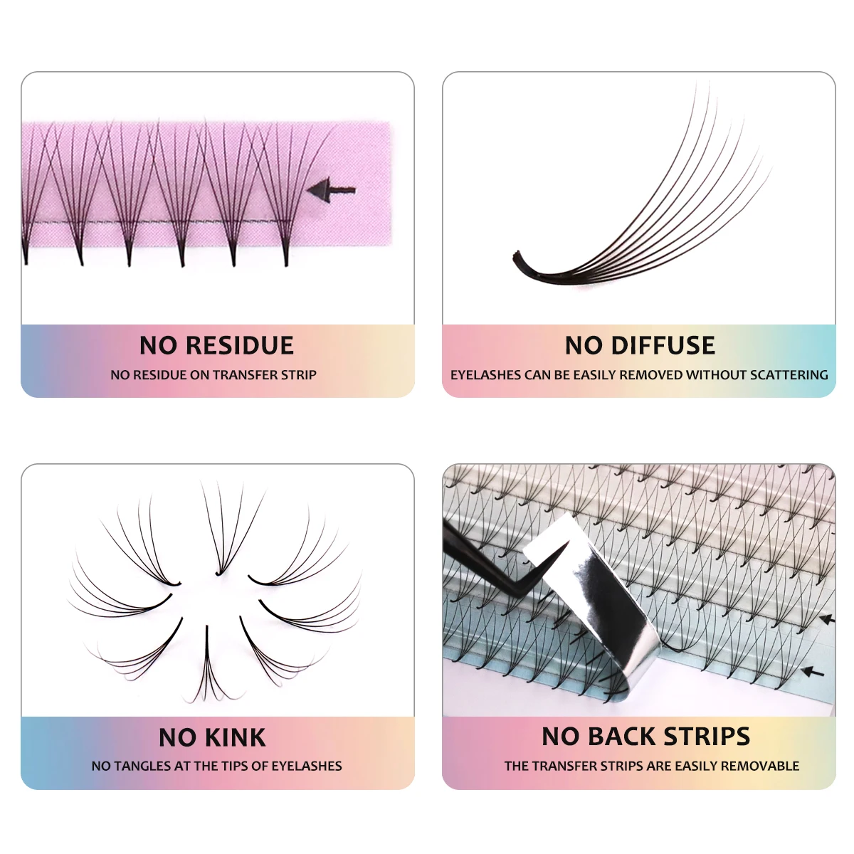 AGUUD Neuer Stil Super Schmale Dünne Spitze Vorgefertigte Wimpernfächer 4D 5D 6D 7D 8D XL Tray PBT Russische Volumen-Wimpernverlängerungsfächer – Detail 6