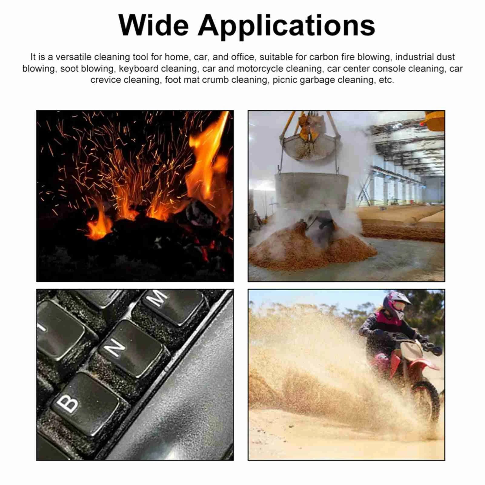 Handheld duct turbine fan with a thrust of 2200g and a brushless motor of 64mm, portable high-power blower, is used for keyboard