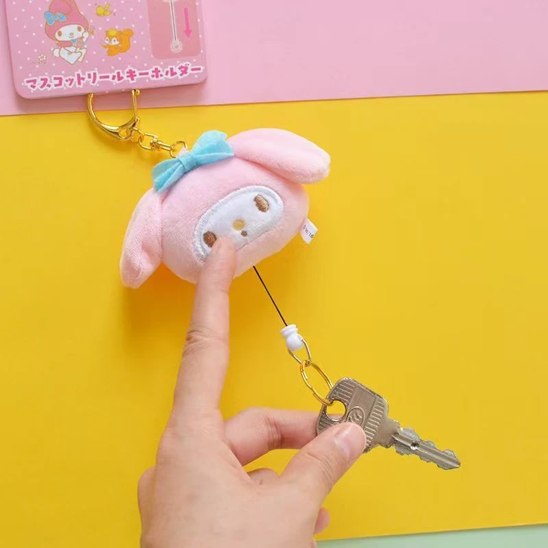 

Cute Sanrio Hello Kitty Stretching Keychain Pendant Retractable Key Ring Elastic Key Chain for Bag Car Purse Key Decoration Toys