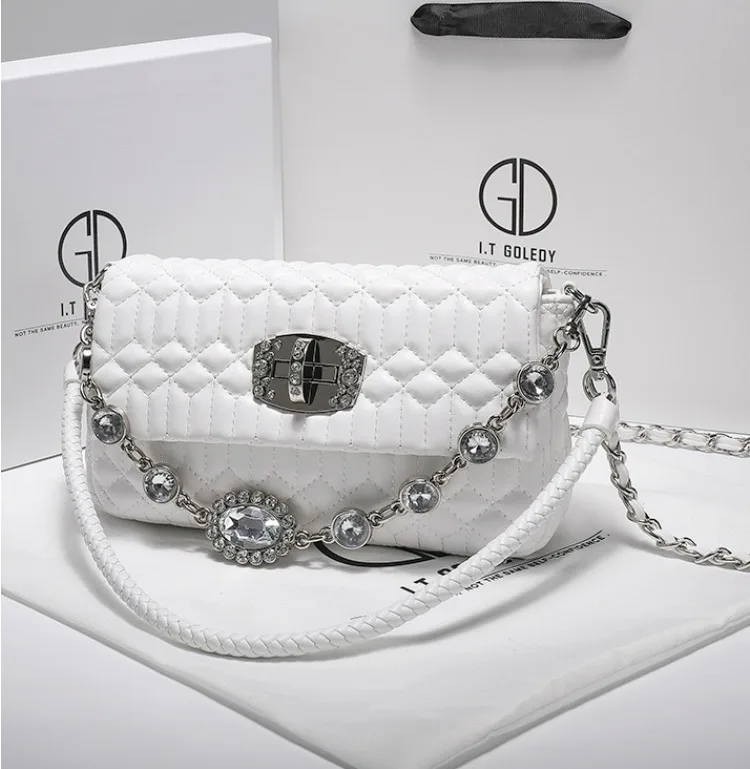 Luxury Niche Rhinestone Women's BagTrendy Armpit Bag Single Shoulder Chain Bag Embroidered Women's Bag