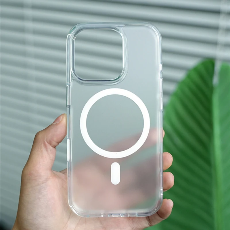 

Полупрозрачный чехол для телефона MagSafe с кнопкой Active Touch для iPhone 16, 17 17 pro max 15, 14 Pro, матовый чехол для беспроводной зарядки