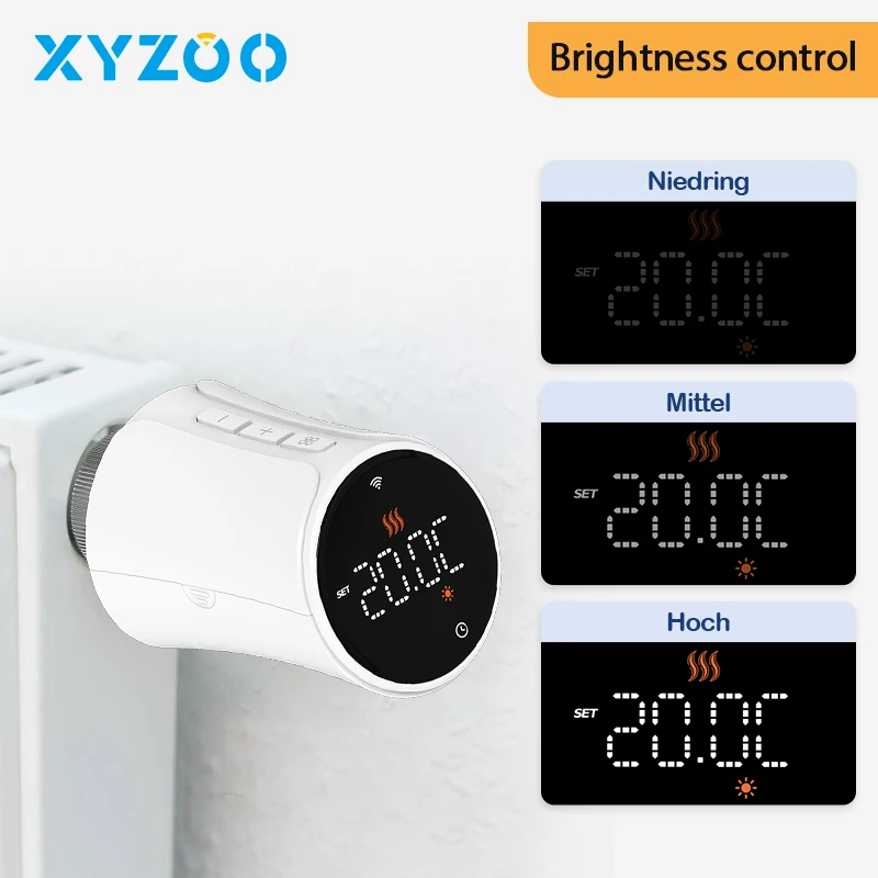 Tuya WiFi Thermostatic Radiator Actuator Smart TRV Valve Programmable Temperature Controller Works With Alexa Google Home Alice