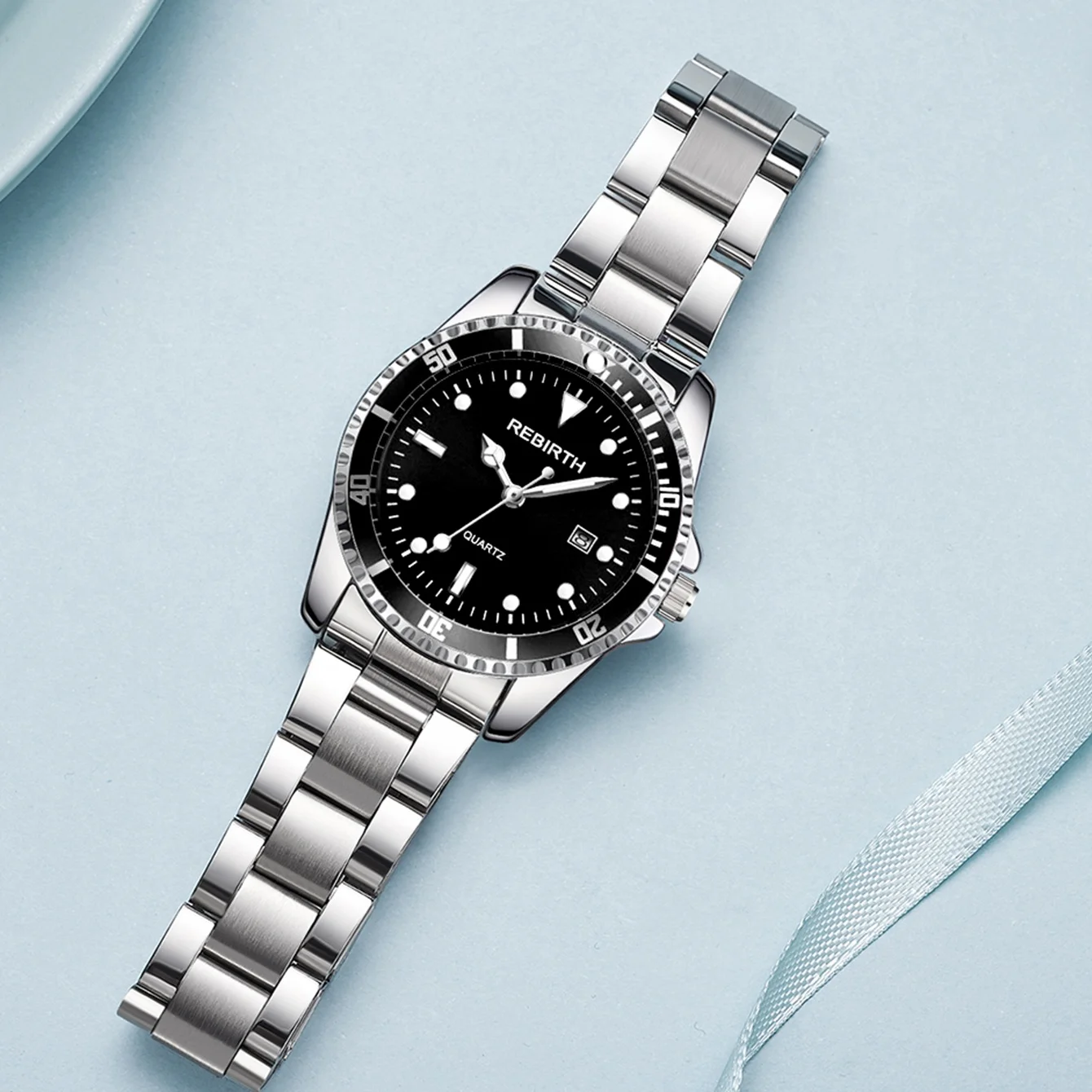 Women's Stainless Steel Strap Elegant Business Classic Date Quartz Watch
