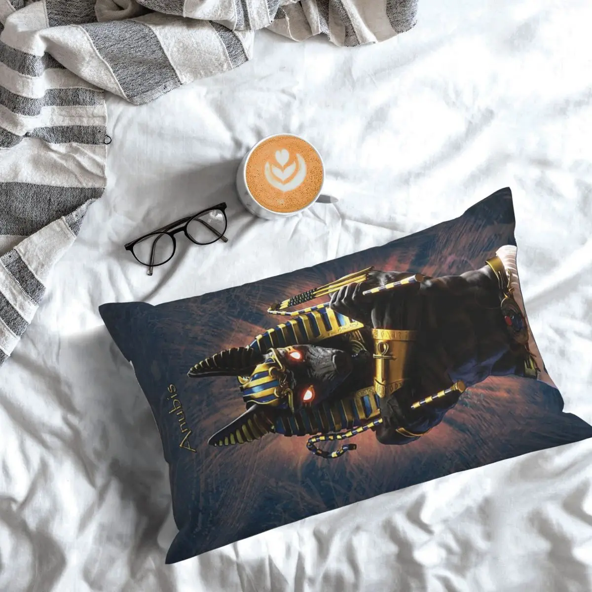 Ancient Egypt God Anubis Egyptian Pharaoh Rectangle Pillowcase Cushion Cover Decorative Bedroom Bed Home Comfort Throw Pillow