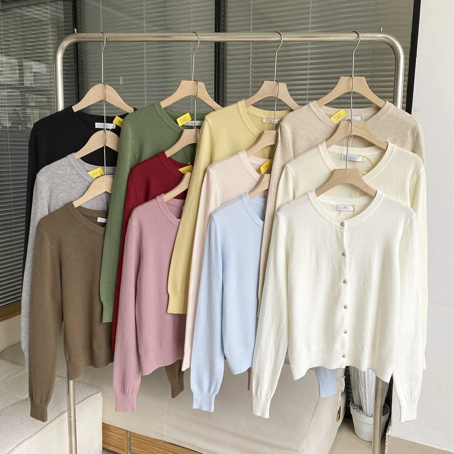 

2025 Korean Fashion Button Up Cardigans Autumn Winter Casual Warm O-neck Long Sleeve Single Breasted Slim Knitwears Sweater