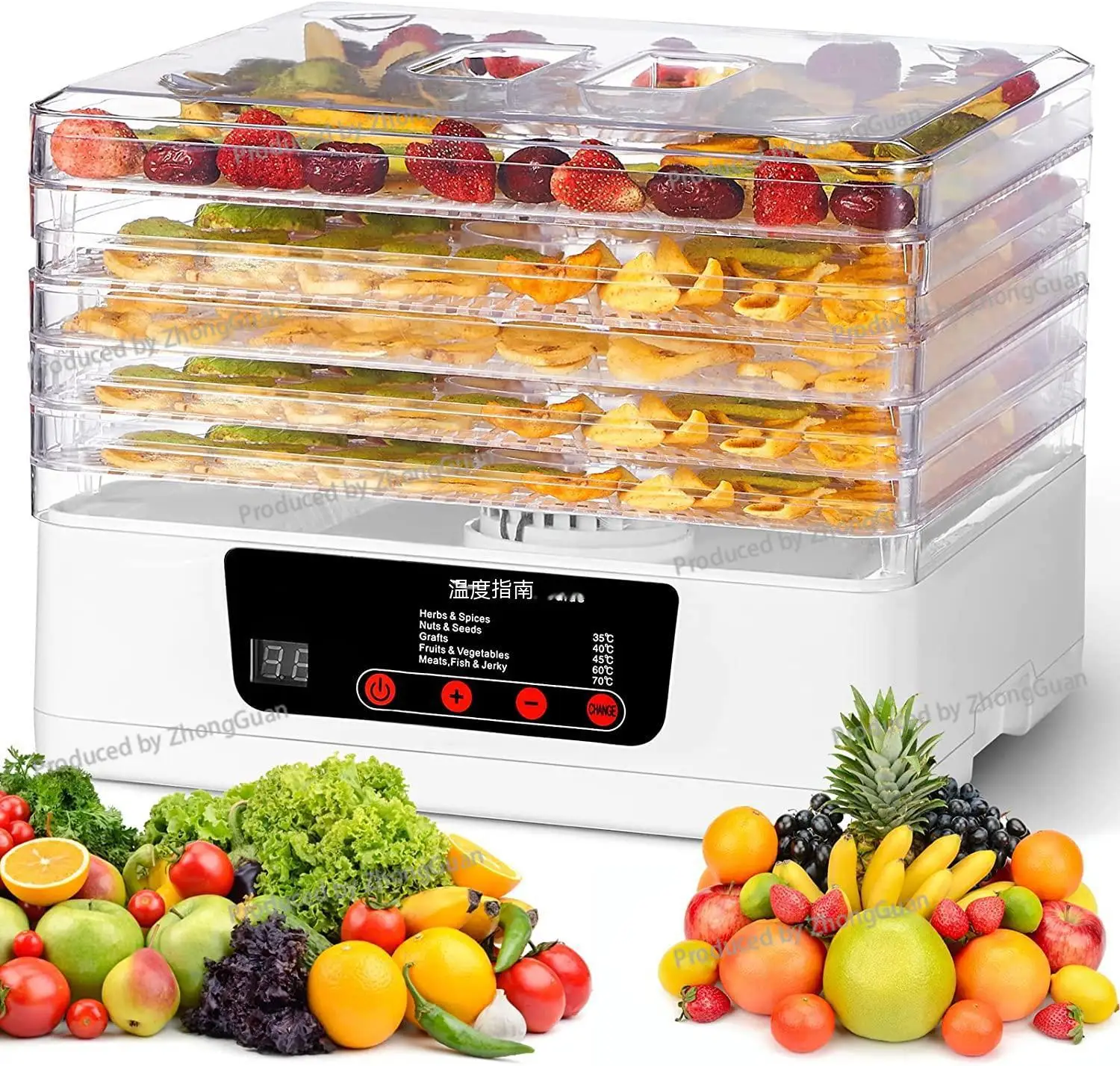 5 & 8 Layers Household High-grade Food Fruit Dryer, Small Fruit Dryer, Fruit and Vegetable Pet Snacks Dehydration Air Dryer