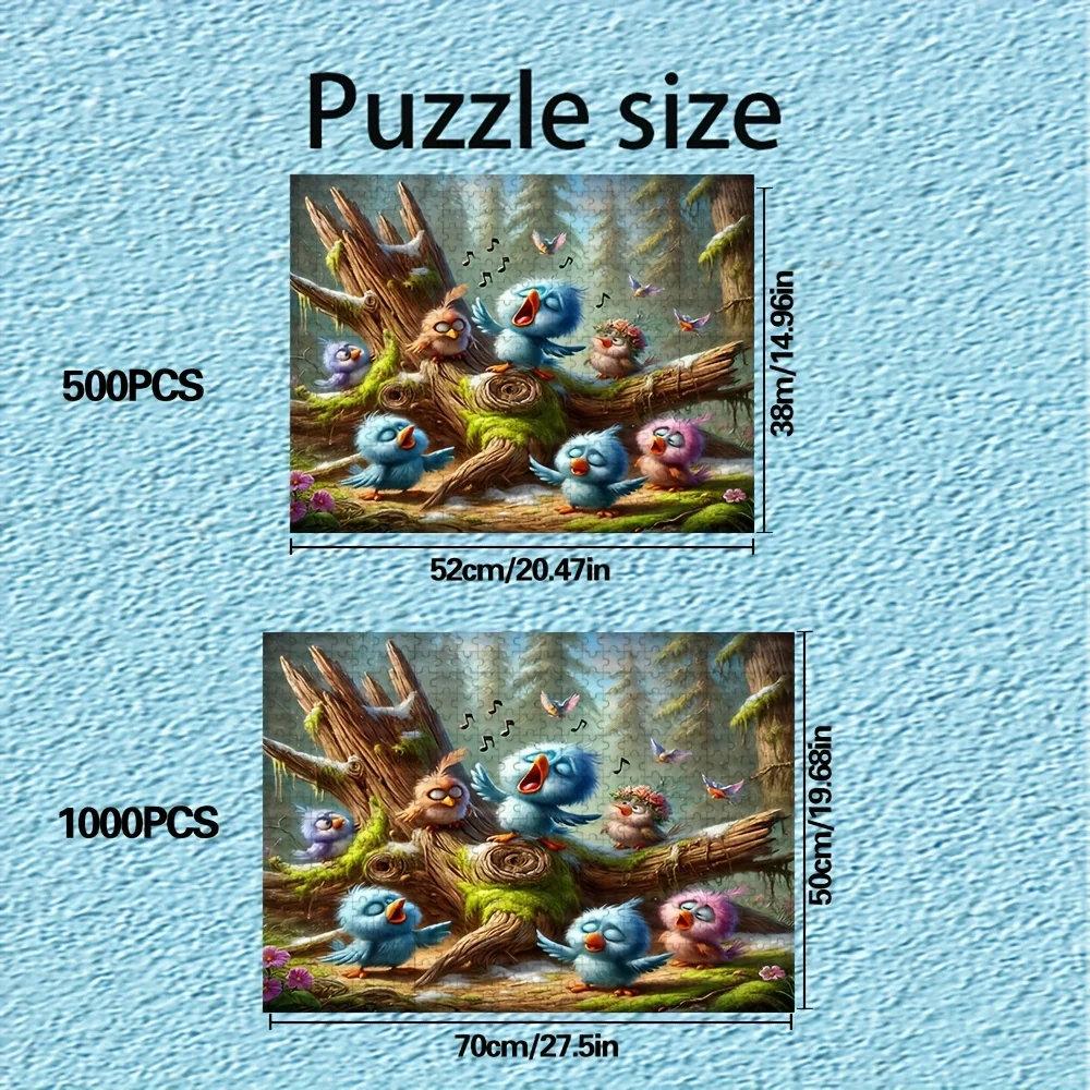 จิ๊กซอว์ภาพนกน้อยร้องเพลงในป่า ของเล่นเสริมสร้างสติปัญญา สำหรับผู้ใหญ่ แนวแฟนตาซี ตกแต่งบ้าน ของเล่นเสริมทักษะ