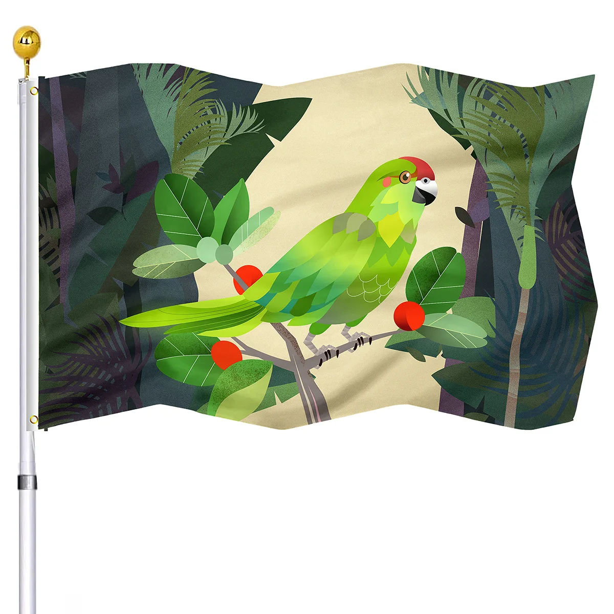 Birds Parrot Macaw Flags Plant In The Summer Spring Tropical Forest House Flag Banners for Home Indoor Patio Outdoor Decoration