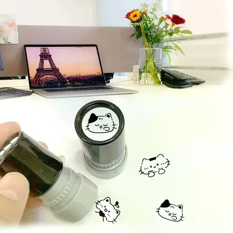 Cute Cartoon Black Kitten Stamp Lovely Shape Journal Stamps DIY Scrapbooking Decoration Collage Signets For Your Choice
