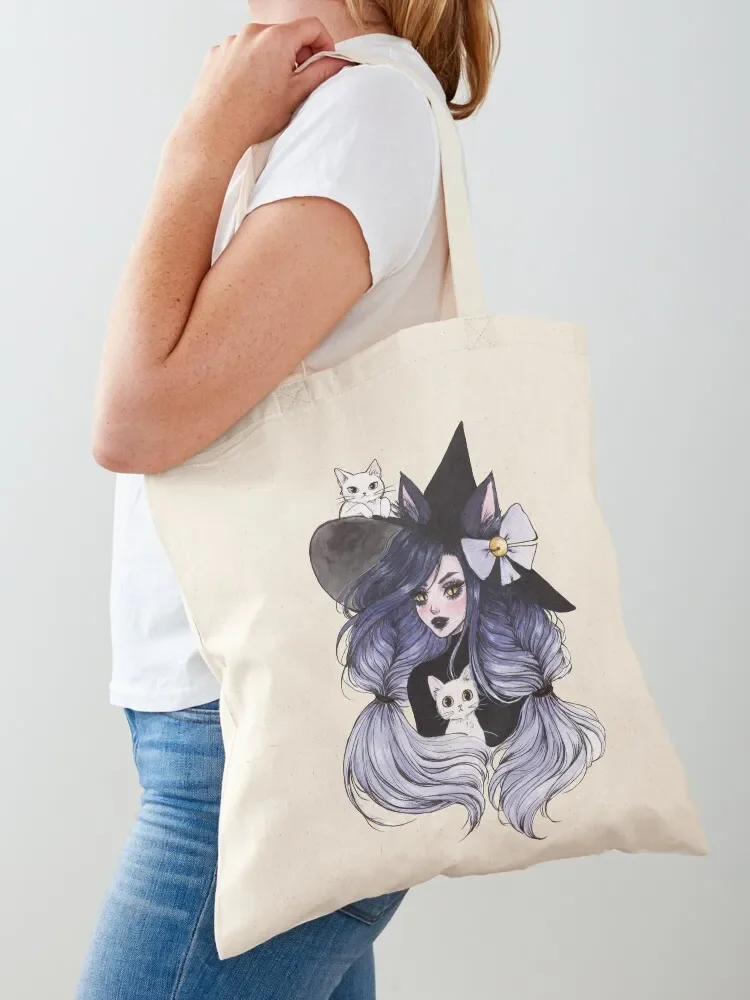 

Cat witch Tote Bag tote bags cloth bags personalized Customizable custom fabric