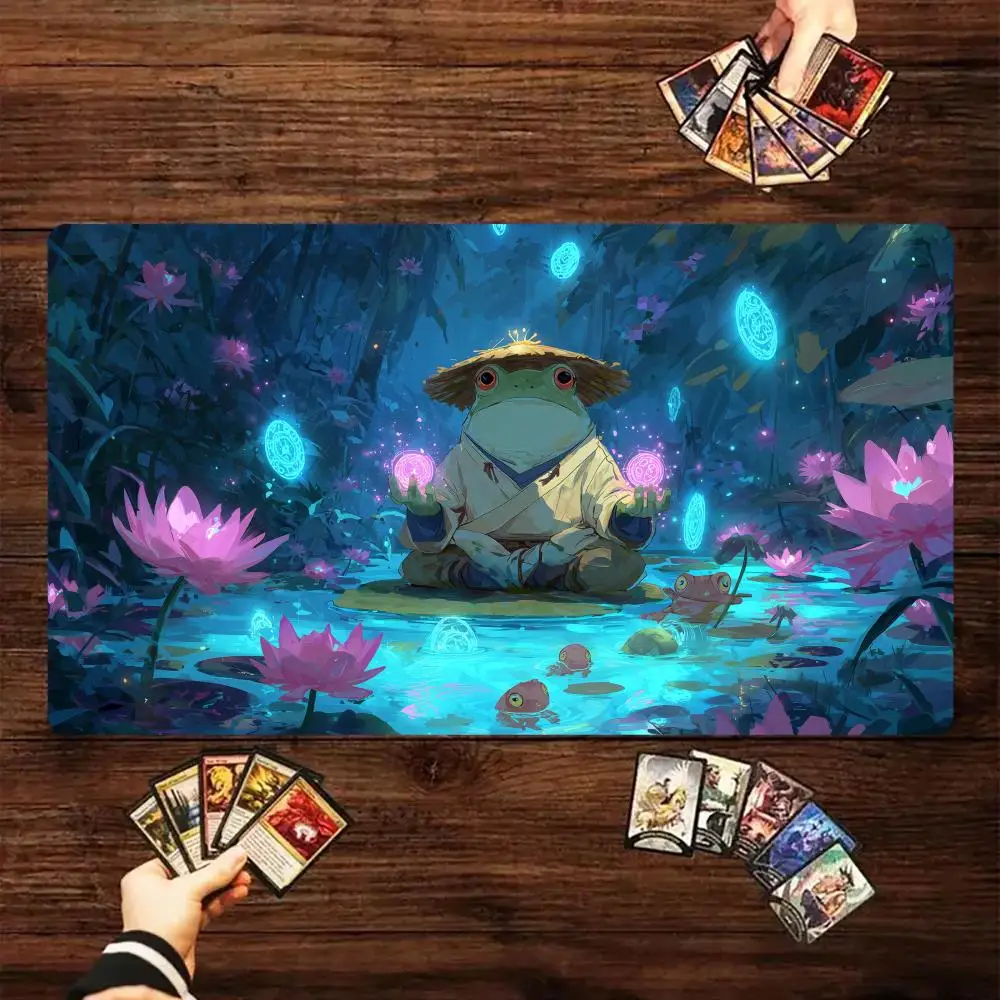 Mysterious Frog Mage Magic Card Battle Mat TCG Playmat Anti-slip Base 35X60CM Gathering Gaming Mats Board Game Mat for TCG