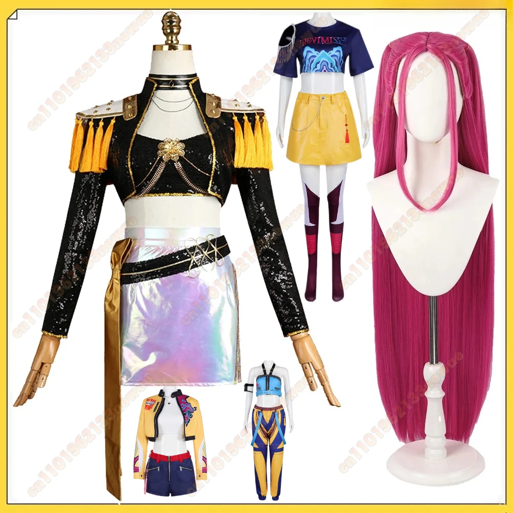 

Disguise Mira K-Pop Demon Cosplay Costume for Women Includes Wig Vest Jacket Skirt Halloween Party Uniform Suit