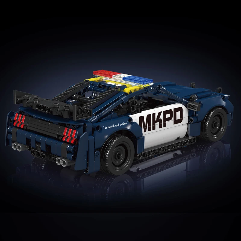 Mould King 15073 Technical Car Building Block The Police Pull Back Car Model Brick Assembly Toys Set Kids Christmas Gift