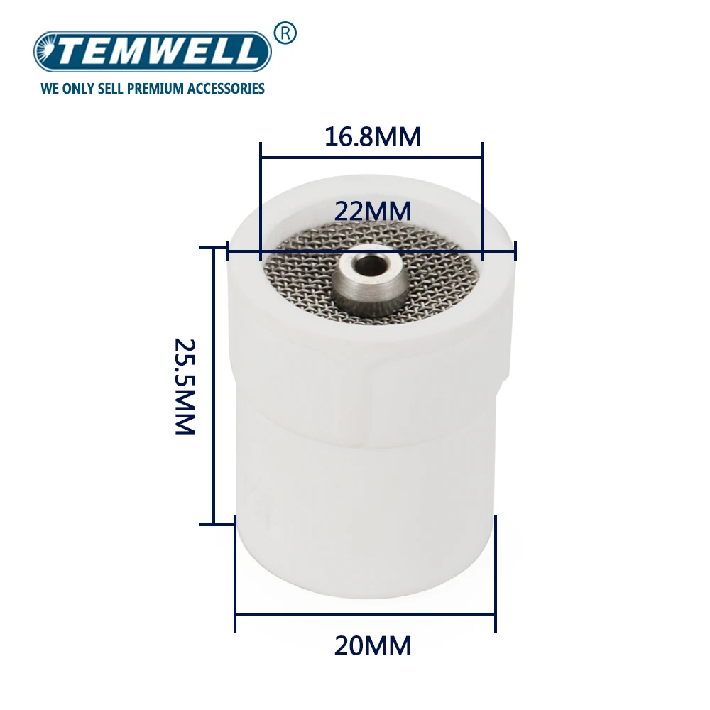 Imagem -02 - Copo Cerâmico da Alumina do Bocal Tig Soldagem Tocha Cerâmica Tig Welding Cup 10 12 14 16 24 Wp9 Wp20 Wp17 Wp18 Wp26