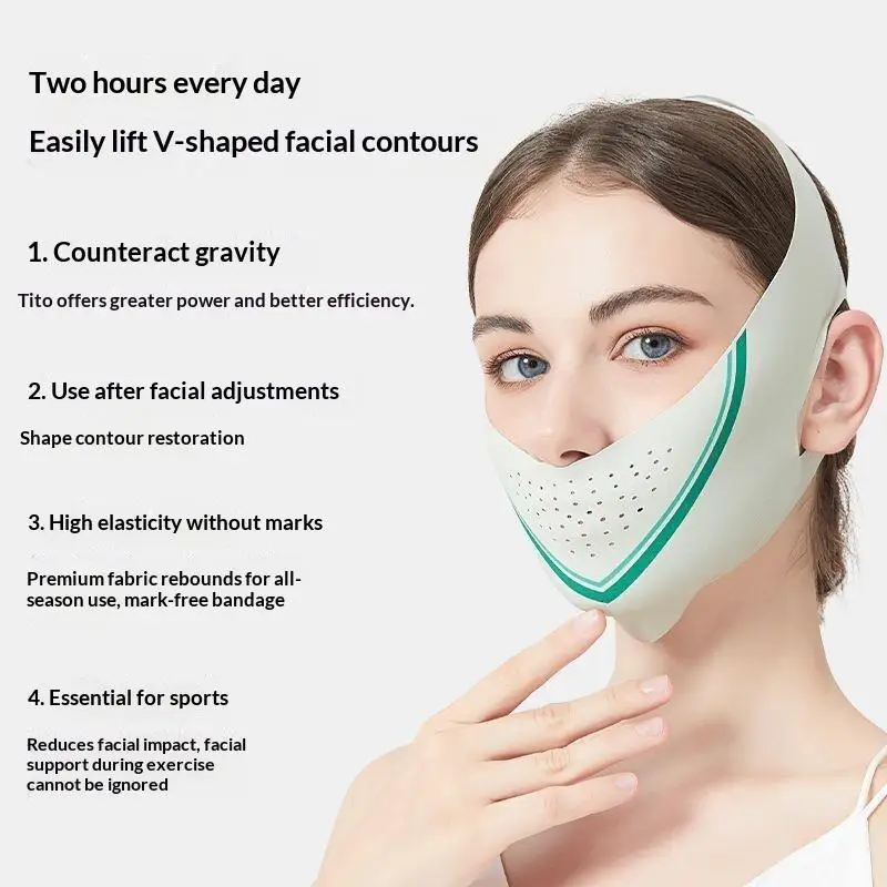 V Line Facial Sculpting Mask Chin Up Shaping Sleep Lifting Belt Soft Breathable Strap for Double Chin Remover