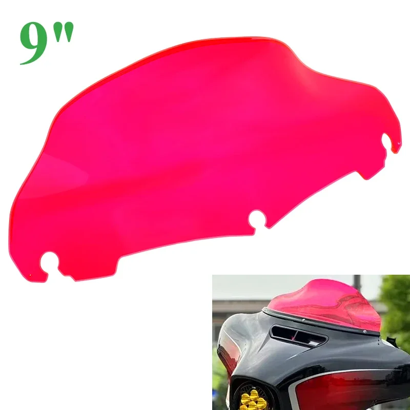 

9 " Windshield Fairing Windscreens Motorcycle Red Accessories For Harley Road Glide Ultra Custom FLTRU CVO FLTR FLTRX 14-23