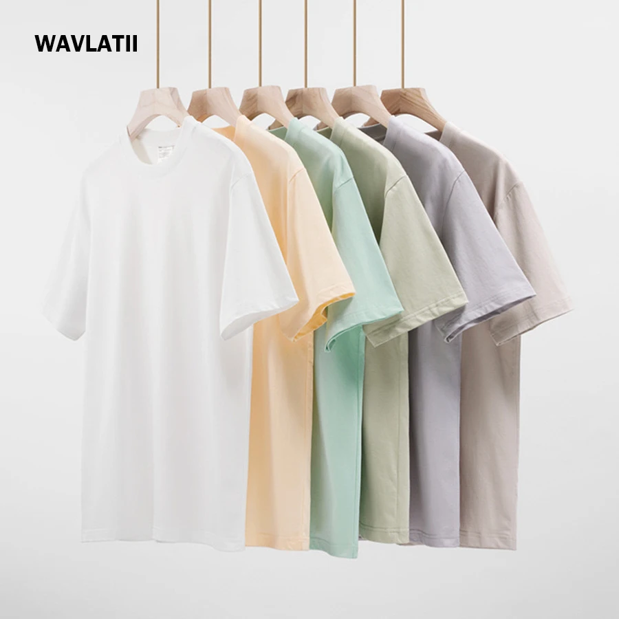 WAVLATII Women New Casual Solid T shirts Female White Black Short Sleeve Summer Tees Lady 100% Cotton O-neck Unisex Tops WT2501