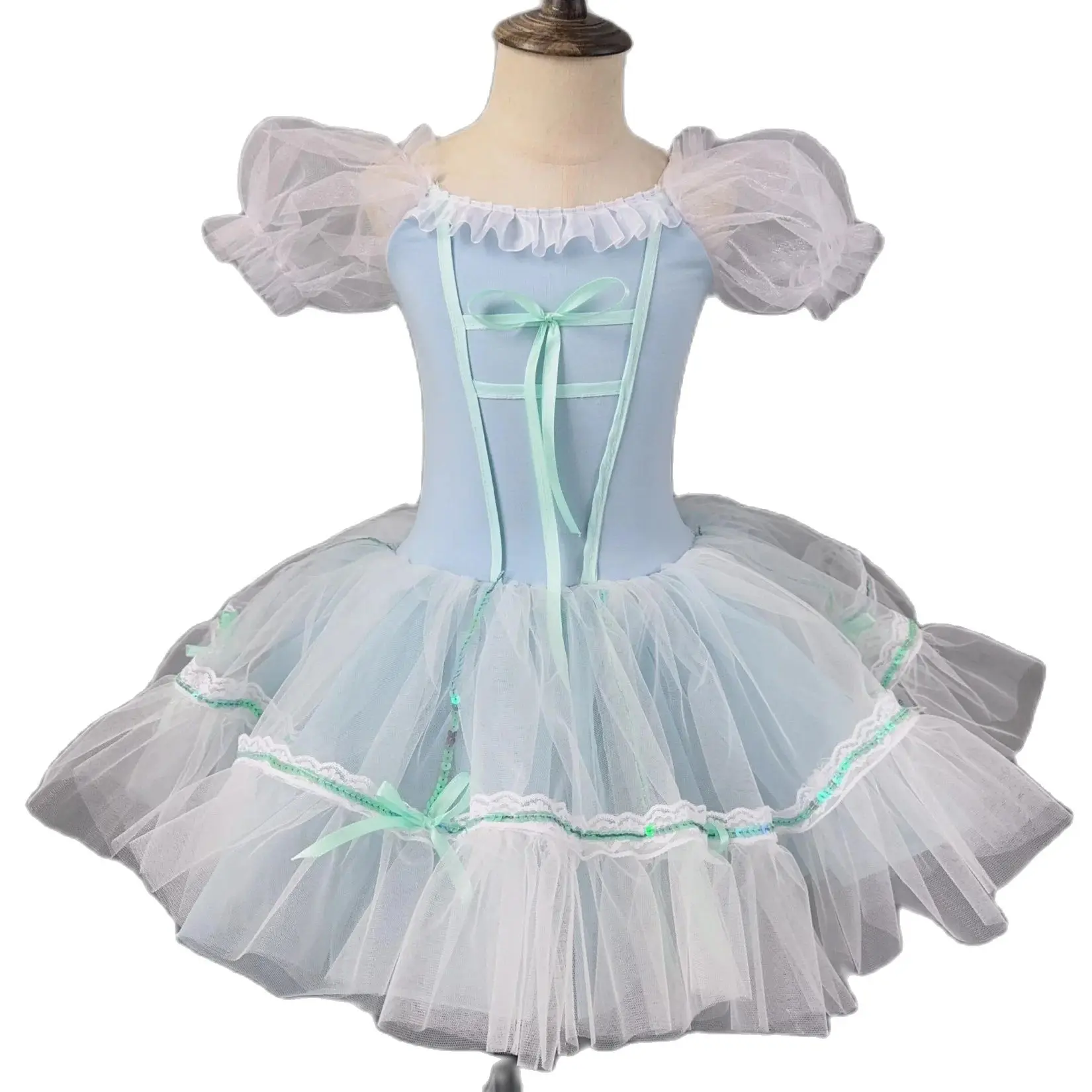 Performance Long Ballet Dresses Sequins Ballet Tutu Dress Girls Princess Ballerina Dance Costume Party Dress Ballet Wear Leotard