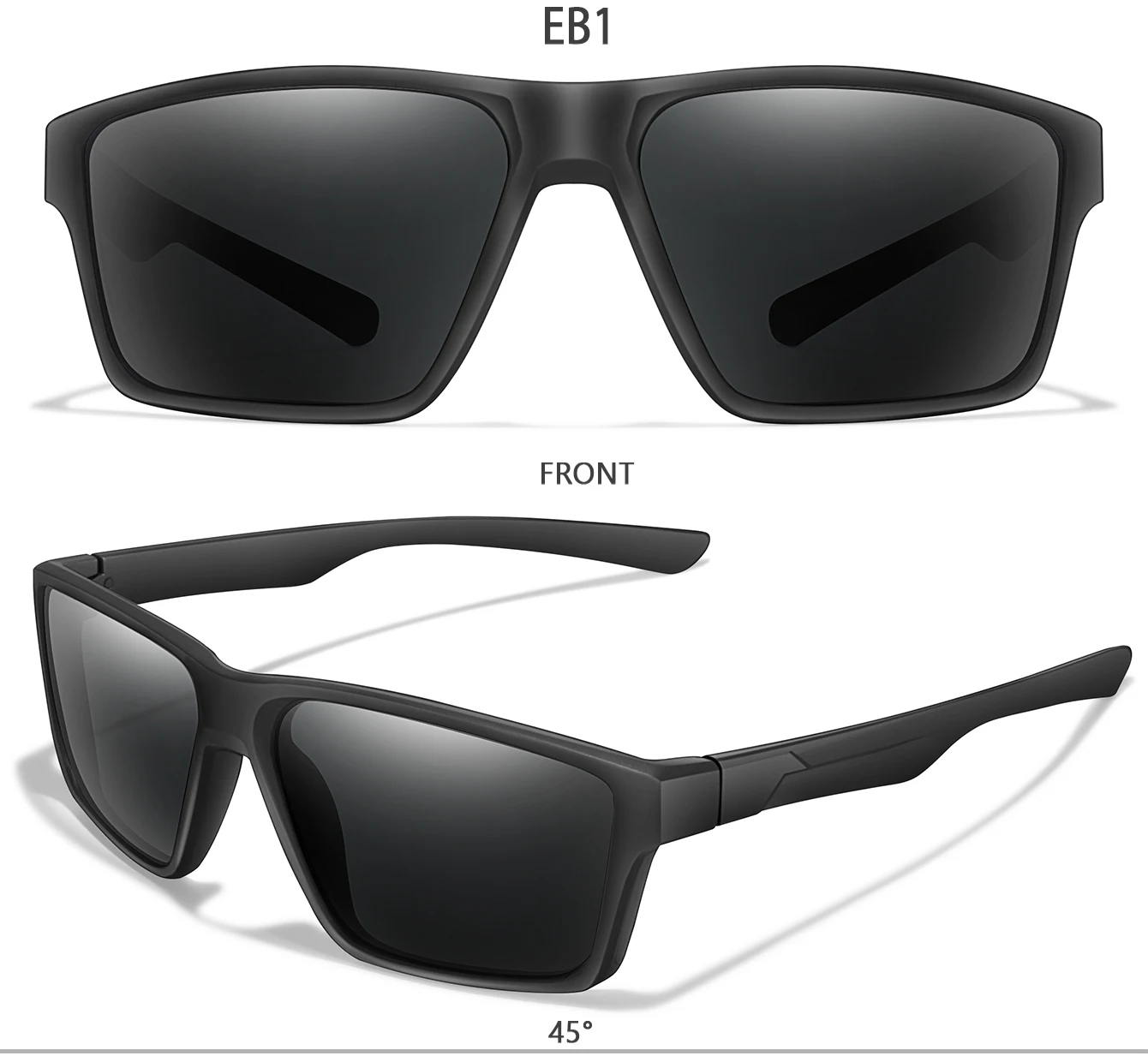 Polarisierte quadratische Sonnenbrille mit bunten Gläsern als Radfahren, Fahren, Wandern und Laufen, UV400-Brille für Männer, Frauen, Mädchen, Jungen, Festival – Detail 3