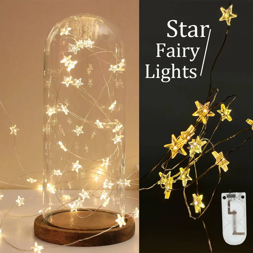 

60 Leds Star String Lights USB Battery Powered LED Fairy Light Chrismas Decoration Garden Garlands indoor Wedding Birthday Party