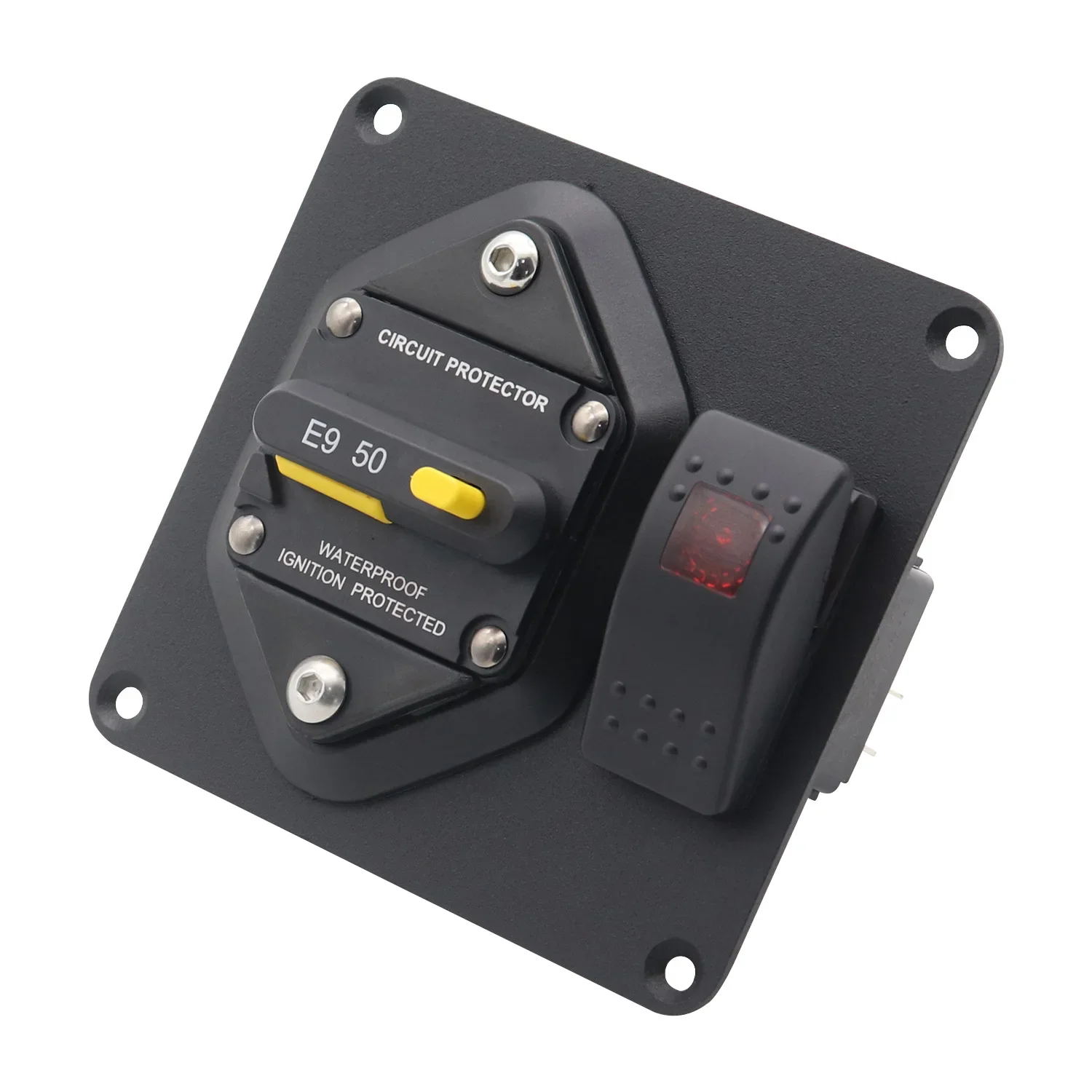 RV yacht modification accessories 50A circuit breaker panel, ship type rocker switch ON-OFF two-in-one combination