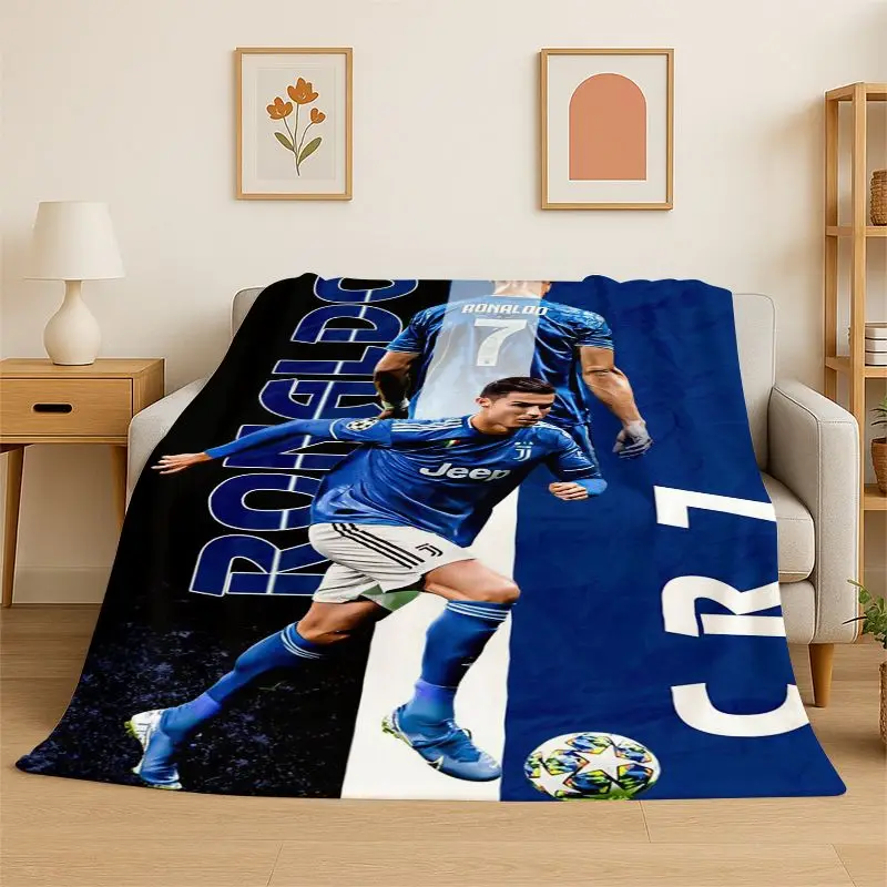 New Football Star Goat R-Ronaldo CR8 Flannel Throw Blanket,Cozy Blanket for Bed,Sofa,Couch,Bedroom,Living Room,Office,Camping