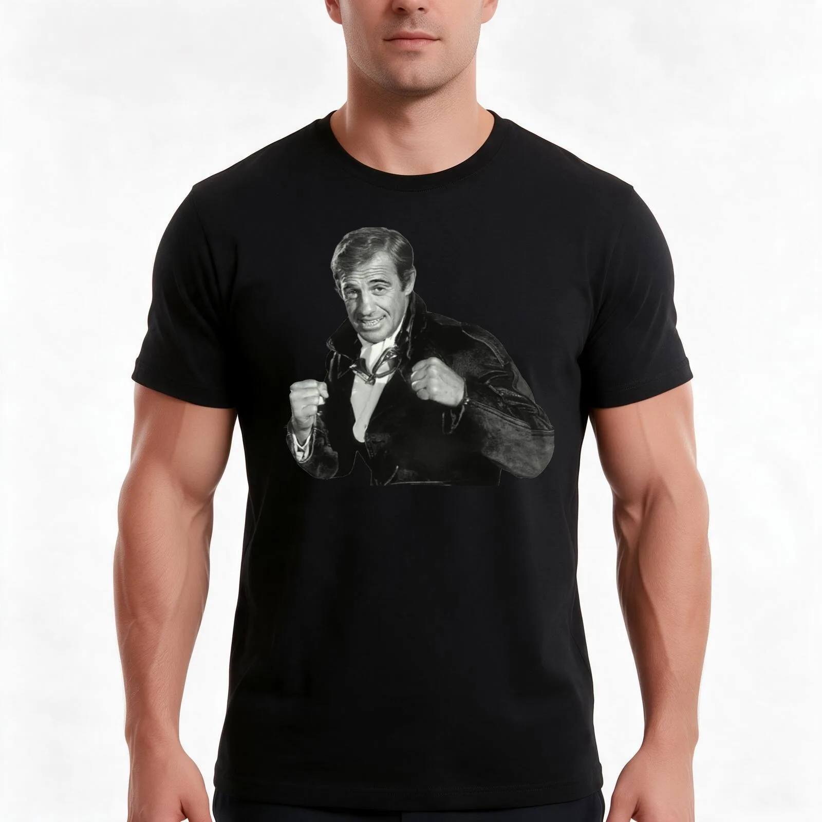 Jean Paul Belmondo T-Shirt Summer Casual Cotton Tee Oversized Streetwear Tops Vintage Graphic Print Loose Fit Short Sleeve