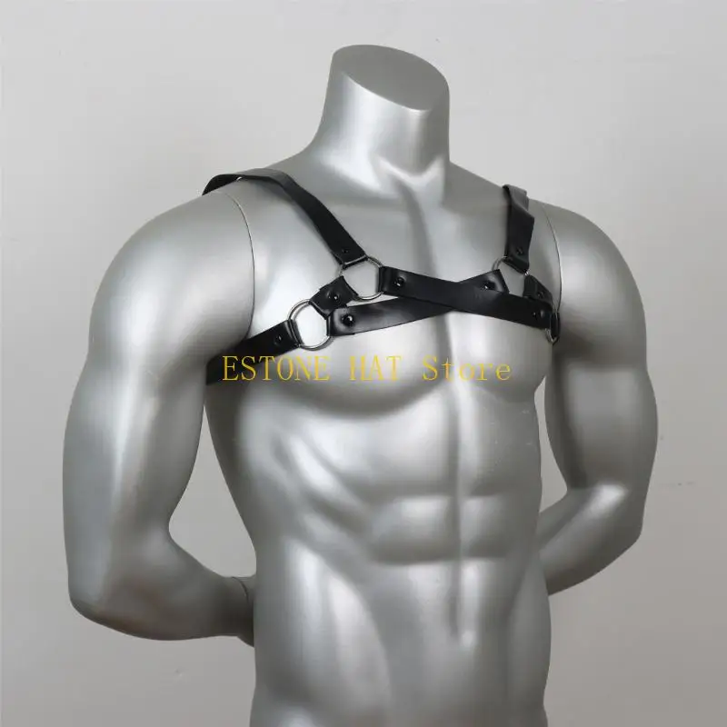 49mf Sex zurückhalten Brustband Punk Leder Brustgürtel Cosplay Kostümzubehör