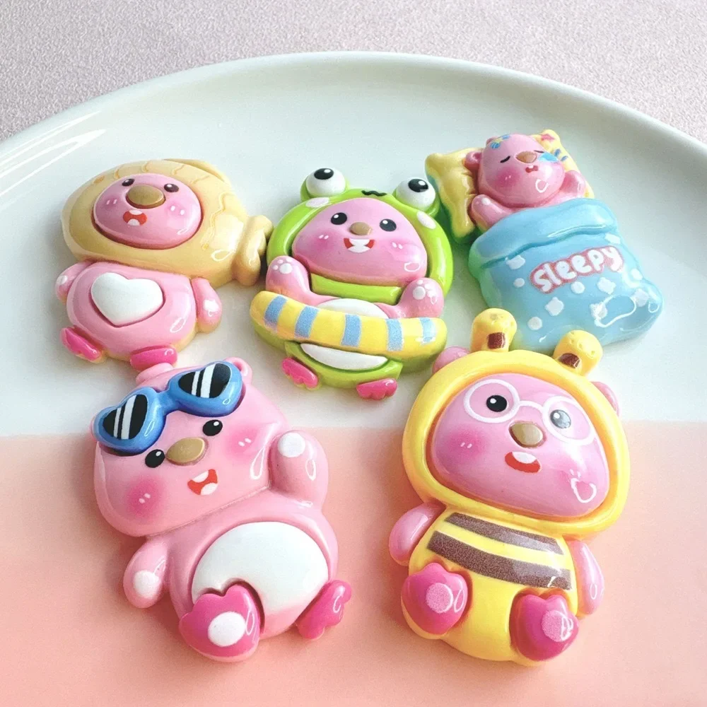 2pcs Resin accessories Big card doll powder Lulu cartoon resin flatback diy jewelry accessories crafts materials