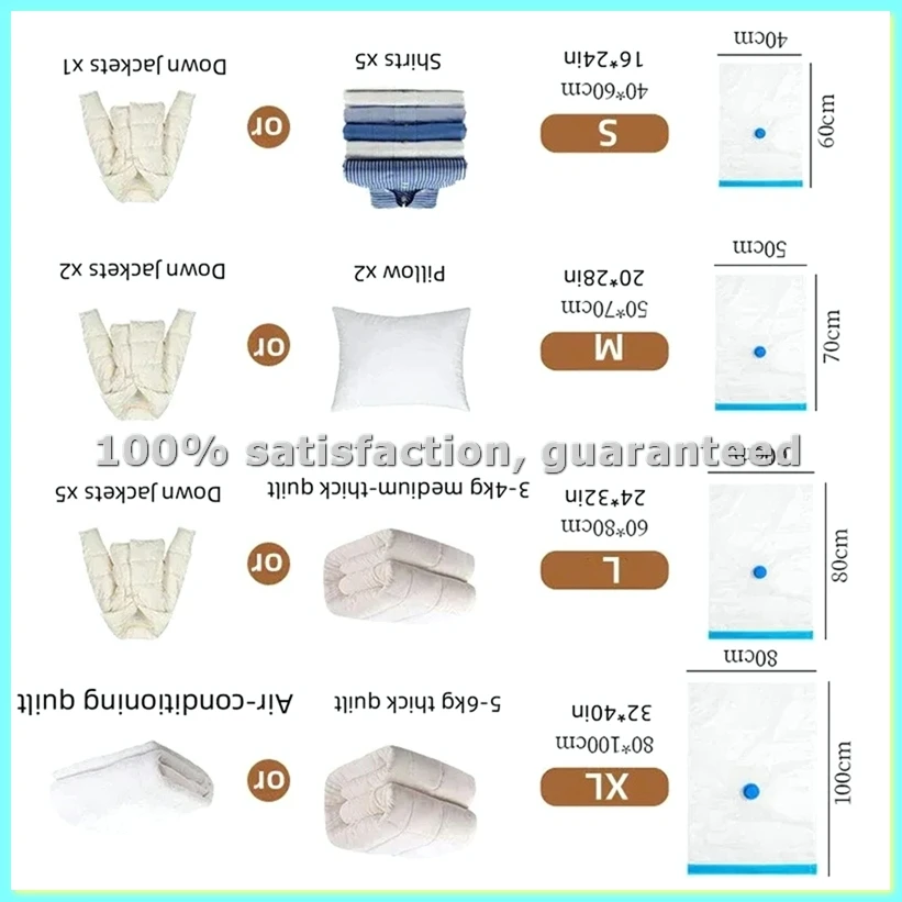 Vacuum Storage Bags Wardrobe Organizer Vacuum Seal Bag Space Saving Bags for Clothes Pillow Bedding Blanket Packaging8pc-AD23