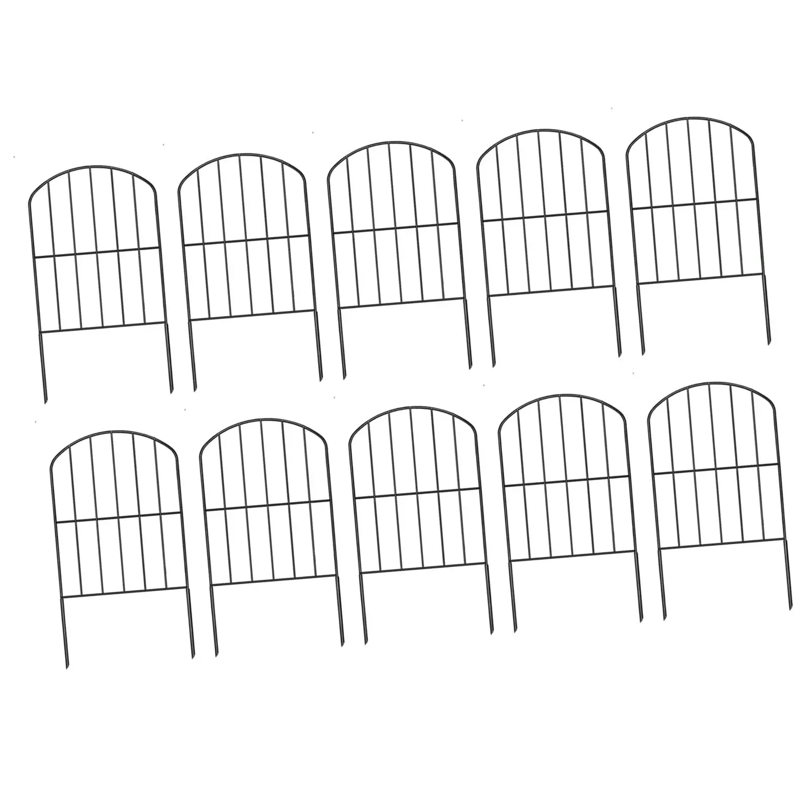 Iron Garden Fence Borders 10Pieces Sturdy with Ground Stake for Yard Landscape Decorative Multifunctional Animal Barrier
