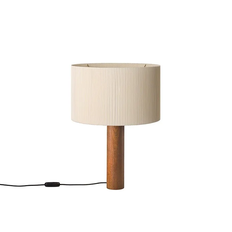 

Medieval style table lamp Solid wood retro living room atmosphere lamp wind Chinese style bed and breakfast Bedroom bedside