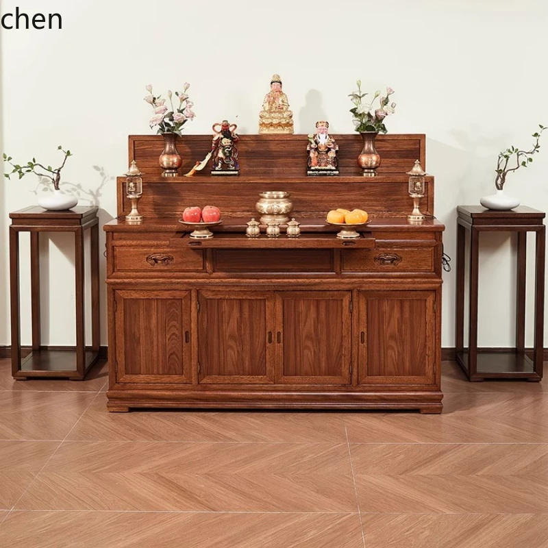 HXL Three-Layer Offering Table Buddha Counter Offering Home Altar Buddha Hall God Table