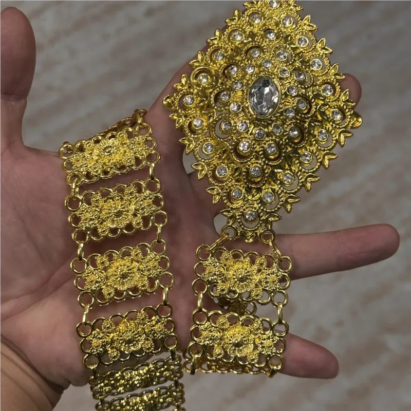 

Thai Traditional Clothing Accessories Women Thailand Costume Belts Jewelry Waistband Rhinestone Belt Chain