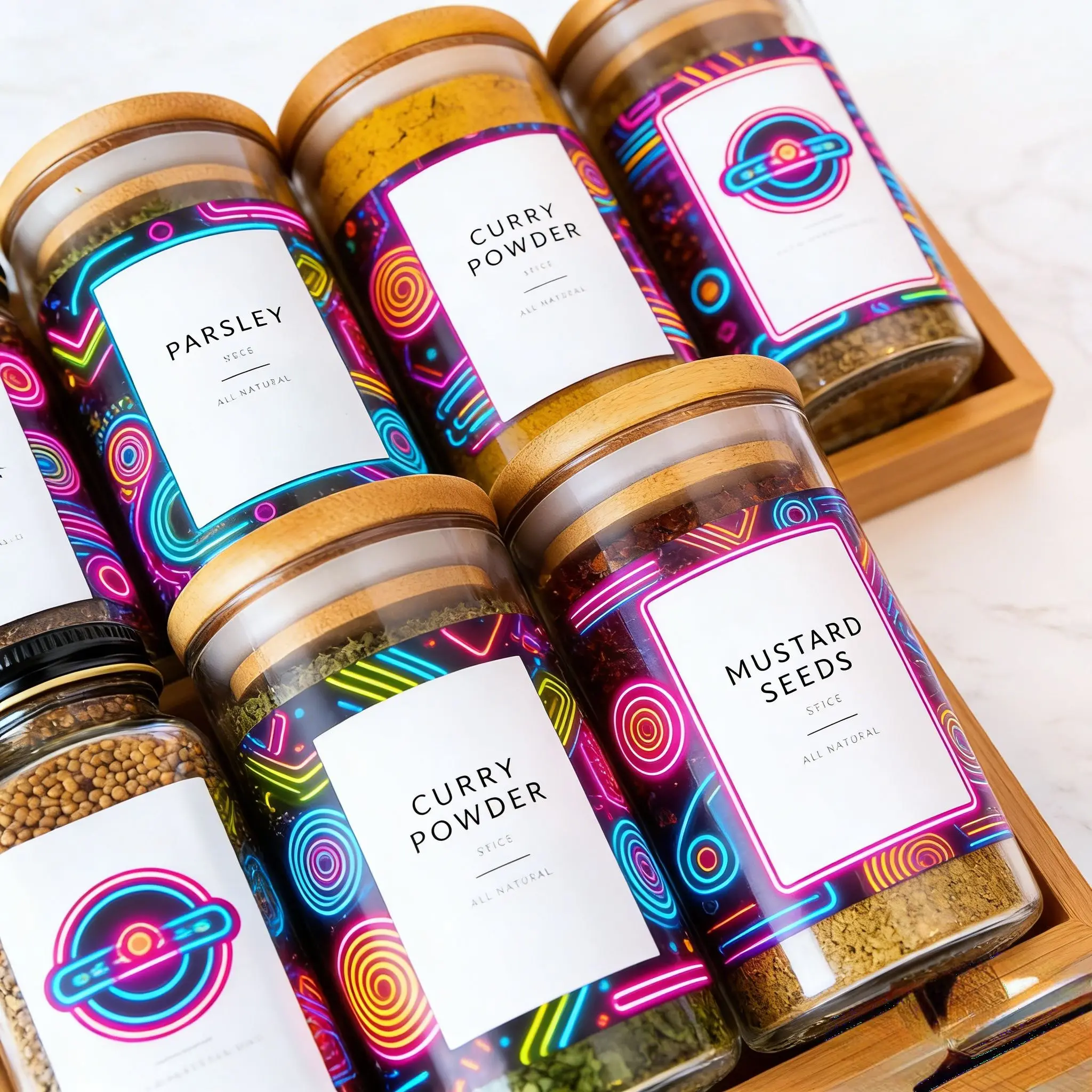 Custom Logo Food Grade Labels for Peanut Butter Jars & Spice Seasoning Bottles Stickers - Detail 1