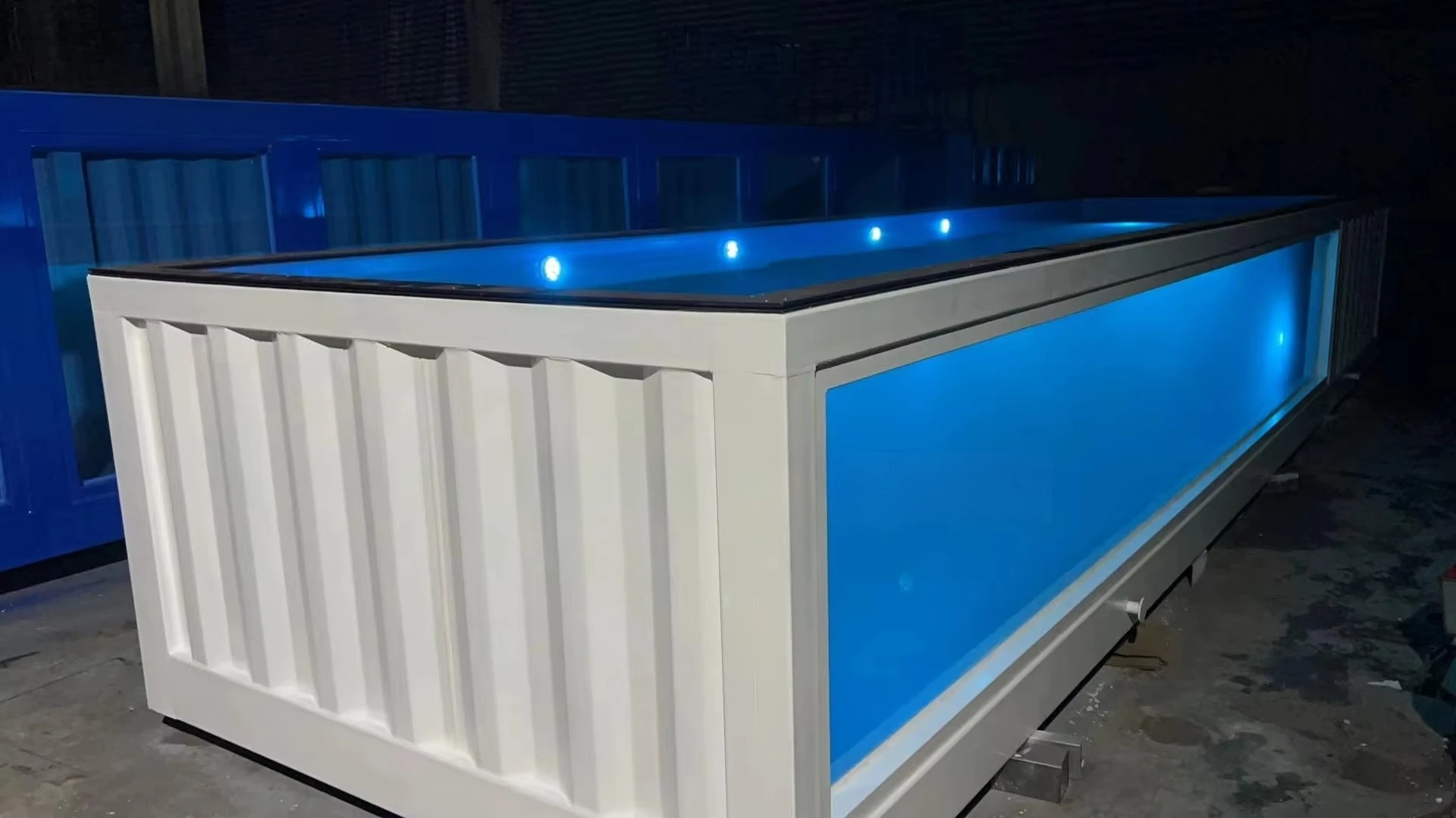 Garden Family Party Mobile Container Swimming Pool 9m Acrylic Floor Swimming Pool Outdoor Family Party