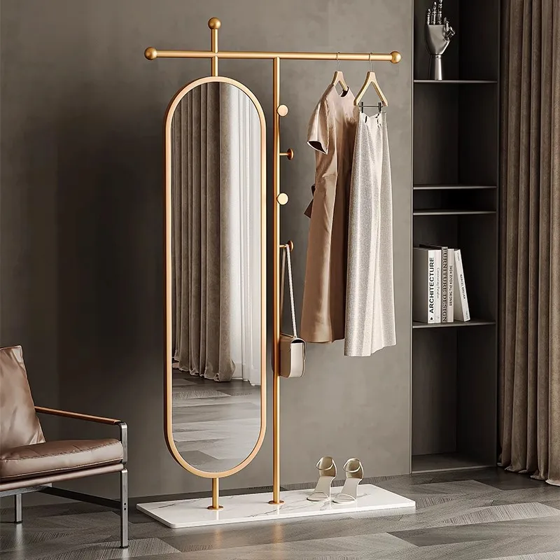 

Simple, floor to ceiling, coat rack, bedroom, home, full length mirror, rotatable