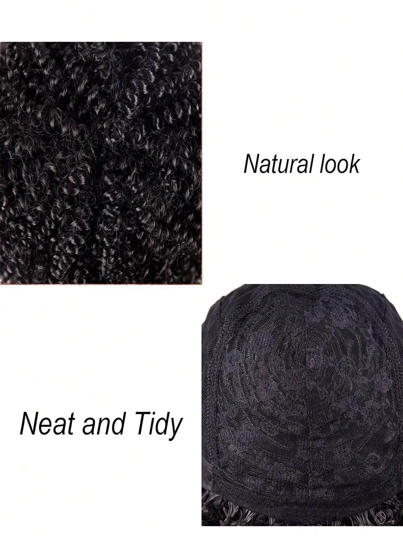 

Short Curly Afro Wig with Bangs for Black Women, Synthetic Hair, Natural, Cosplay, Party, Daily Use