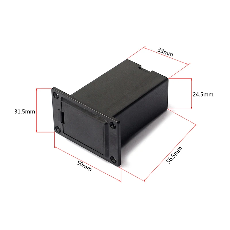 New 1pc 9V Battery Black Holder for Case Box Compartment Cover Guitar Bass Picku