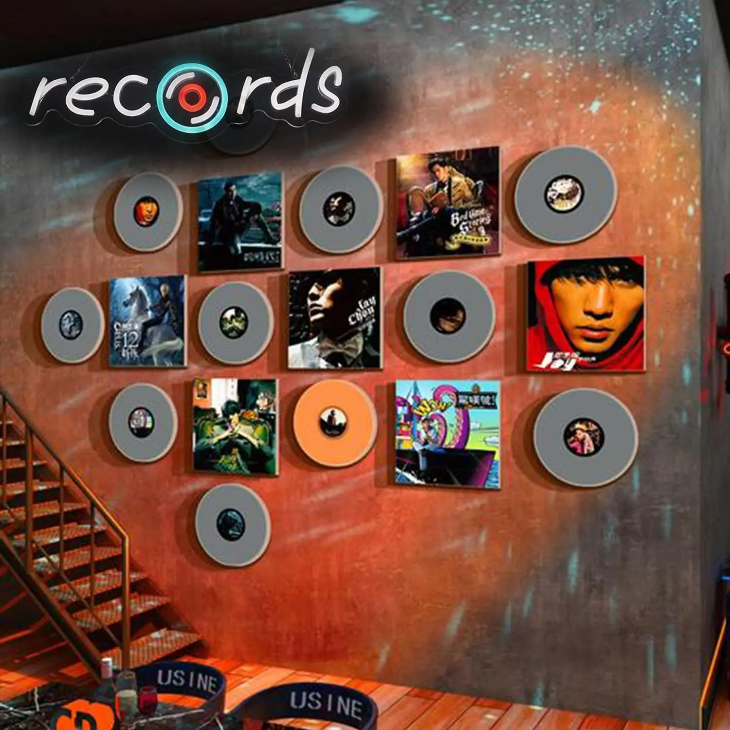 سجلات النيون USB بالطاقة LED عكس الضوء LED ضوء النيون لغرفة النوم ClubMusic Show استوديو رجل الكهف ديكور هدية شخصية #3