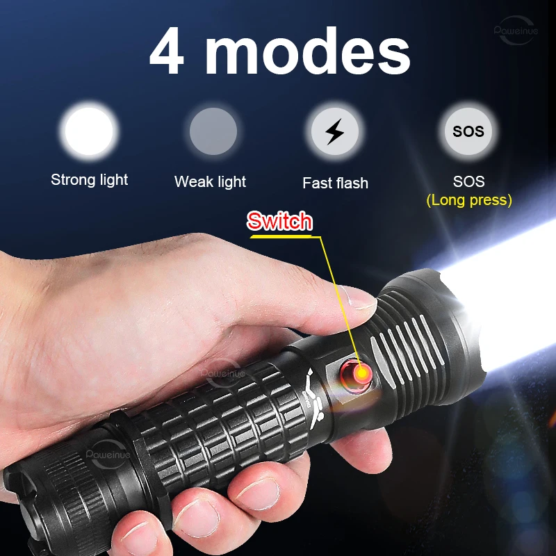Professional Spearfishing Hunting Scuba 9900 Lumens Diving Flashlight XHP360 LED Dive Light 26650 Torch Underwater Flashlight