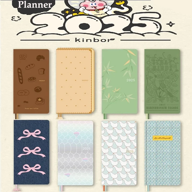 Kinbor 2025 Pocket Daily Planner Limited Edition Weekly Journal Notebook Monthly Yearly Planning Book Travel Recording