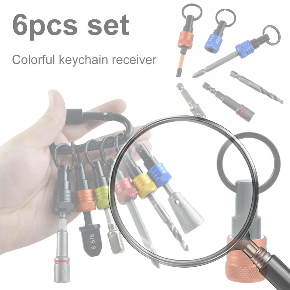 

6pcs/Set 1/4 Inch Hexagonal Shank Screwdriver Bits Holder Keychain Quick-change Extension Bar Screwdriver Head Holder Small Tool