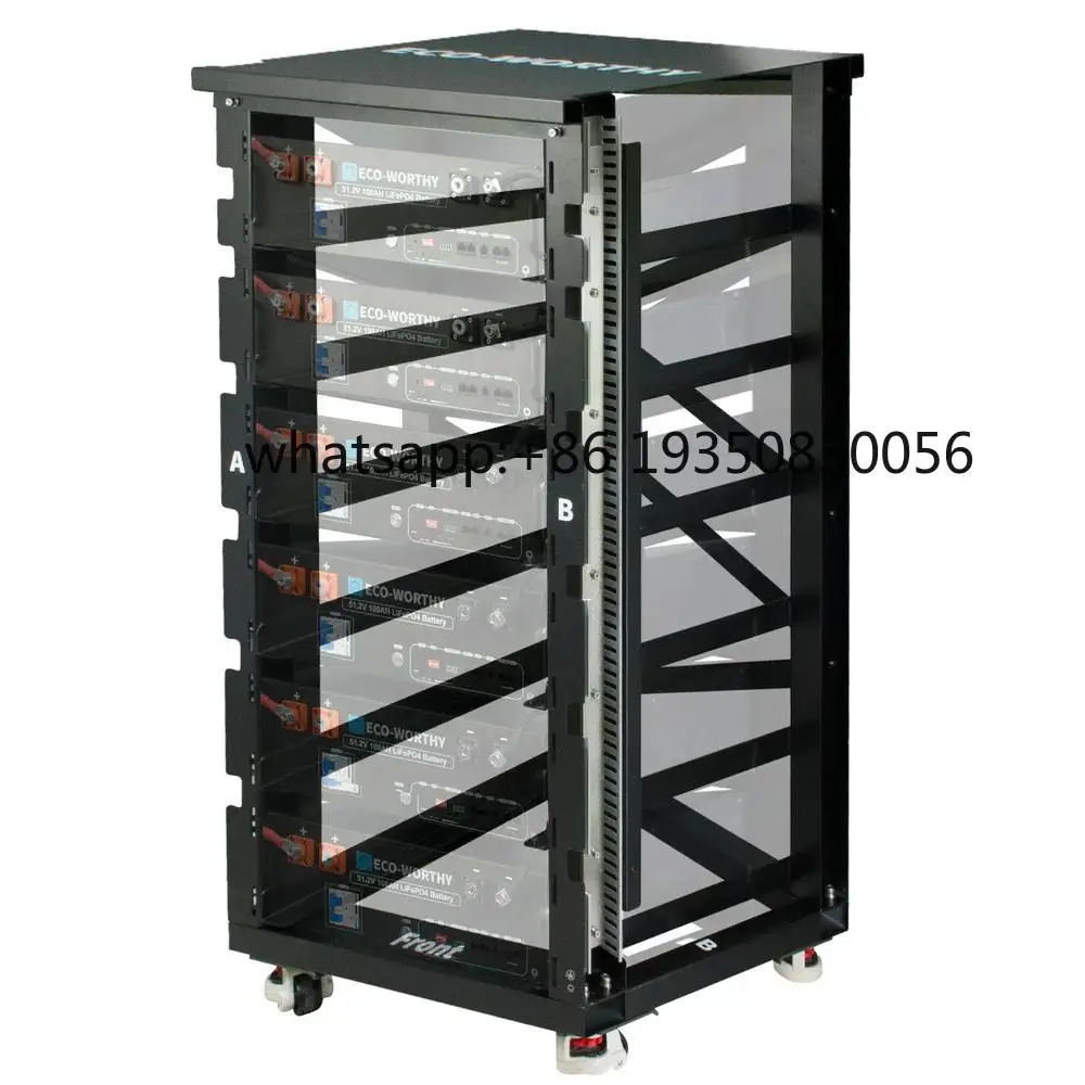 

ECO-WORTHY RACK6 V2 6-Layer Steel Server Rack with 600A Busbar Compatible with All ECO-WORTHY Rack Battery Versions