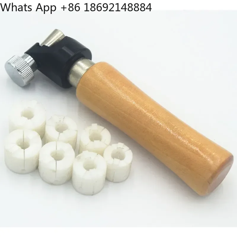 Wooden Handle Micro-Inlay Ring Set for Ring Fixture Micro-Inlay Tool Gold Tool Ring Holder Stable Fixture