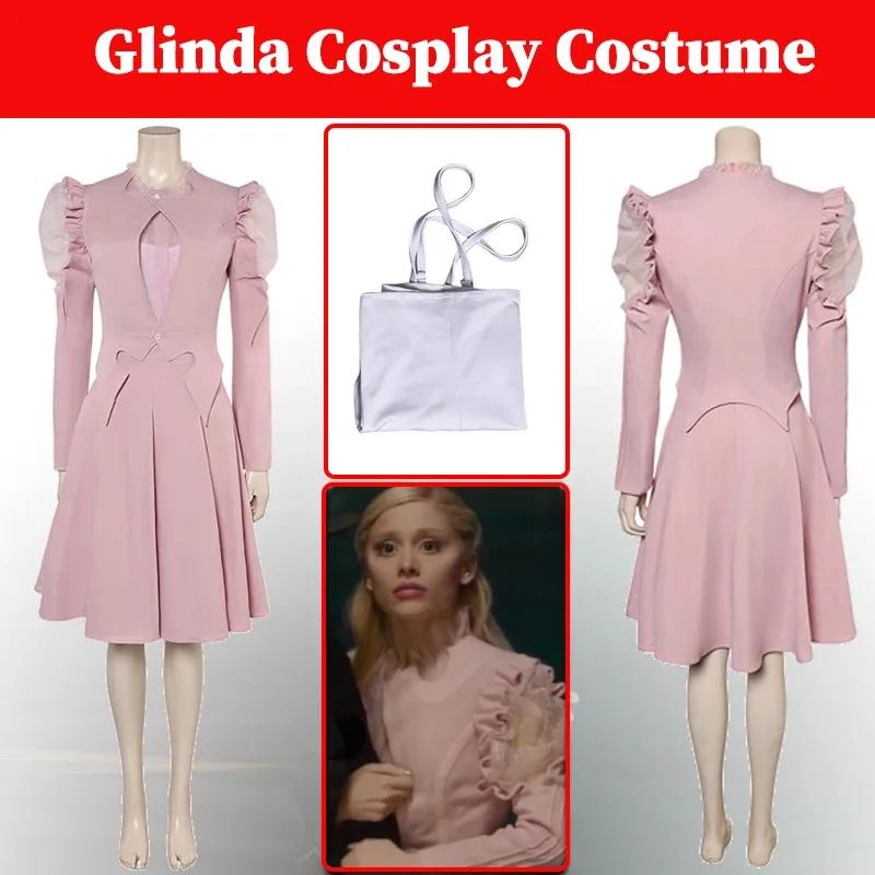 

2024, женское розовое пышное платье для косплея из фильма Wiked Glinda, костюм, женская маскировка, светло-розовая милая повседневная юбка на Хэллоуин по индивидуальному заказу