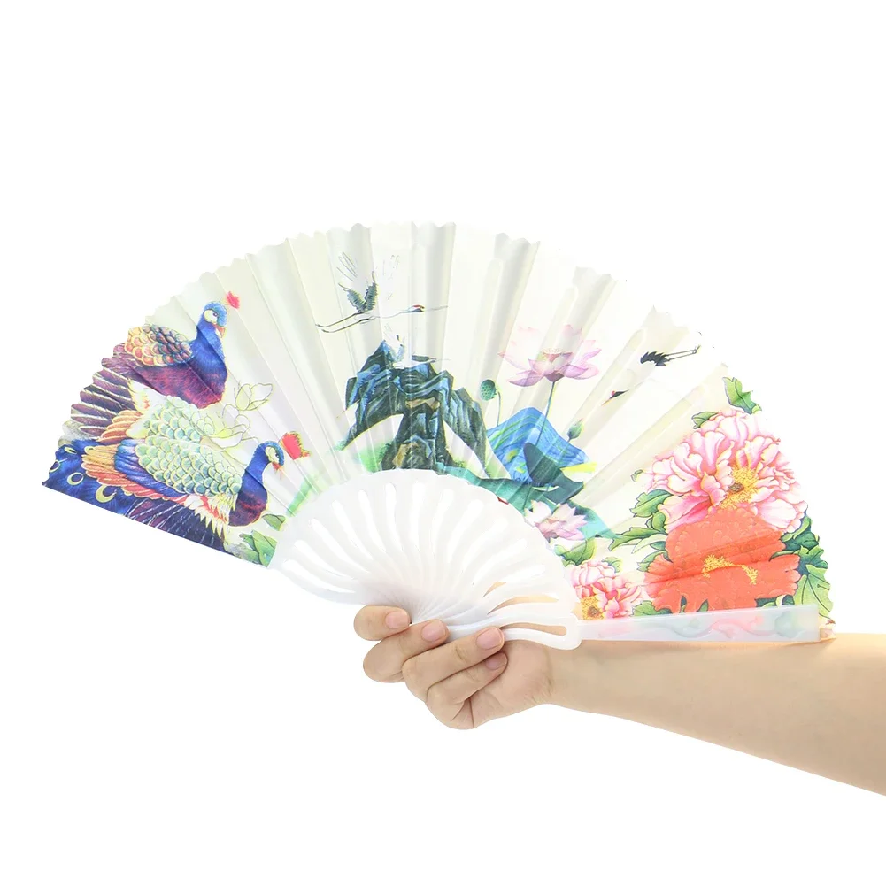 Chinese Style 7 Inch Folding Fan Printing Craft Home Wall Decoration Hanging Ornament Stage Performance Costume Shooting Props