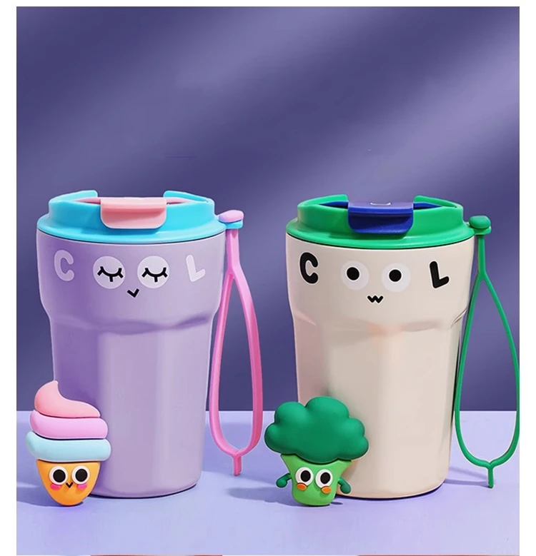 

316 stainless steel cup cartoon cute cold thermos cup